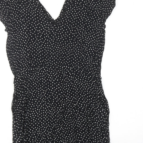 Accessorize Womens Black Polka Dot Viscose Playsuit One-Piece Size 12 Pullover