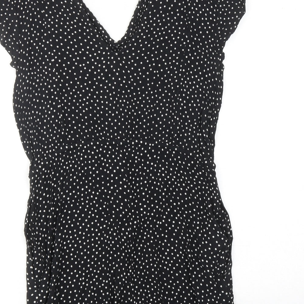 Accessorize Womens Black Polka Dot Viscose Playsuit One-Piece Size 12 Pullover