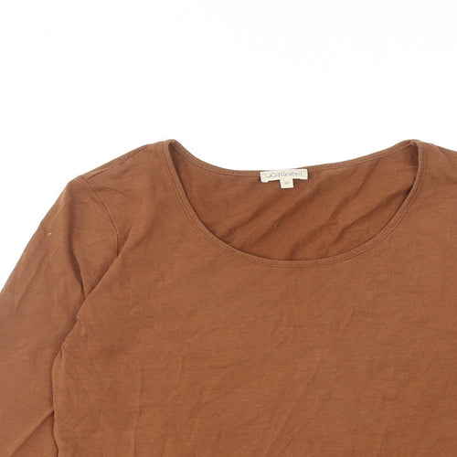 Kettlewell Womens Brown Cotton Basic T-Shirt Size M Scoop Neck