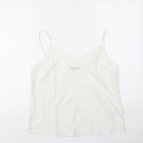 Marks and Spencer Womens White Polyester Camisole Tank Size 12 V-Neck