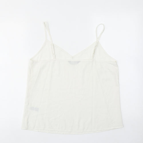 Marks and Spencer Womens White Polyester Camisole Tank Size 12 V-Neck