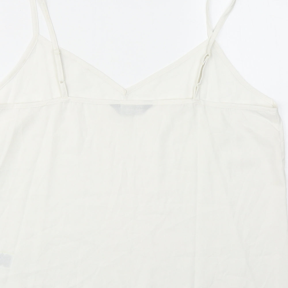 Marks and Spencer Womens White Polyester Camisole Tank Size 12 V-Neck