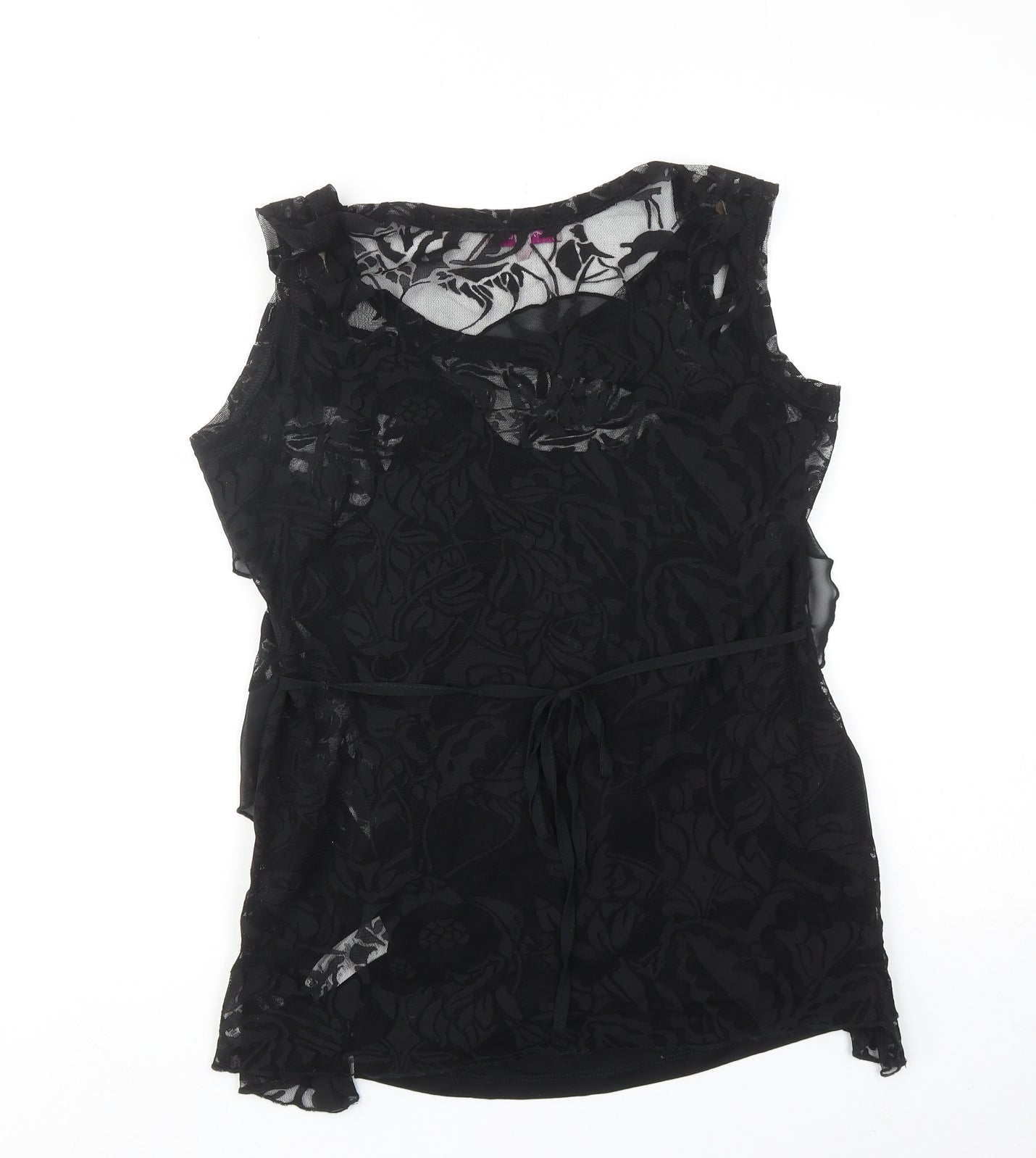 Per Una Womens Black Polyamide Basic Blouse Size 12 Boat Neck