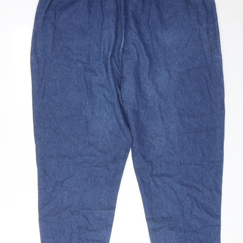 Anthology Womens Blue Cotton Tapered Jeans Size 24 Regular Drawstring