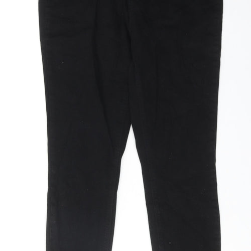 Dunnes Stores Womens Black Cotton Skinny Jeans Size 10 Regular Zip