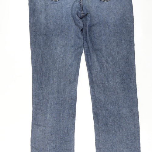 NYDJ Womens Blue Cotton Straight Jeans Size 10 Regular Zip