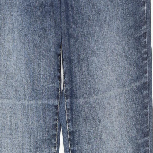 NYDJ Womens Blue Cotton Straight Jeans Size 10 Regular Zip