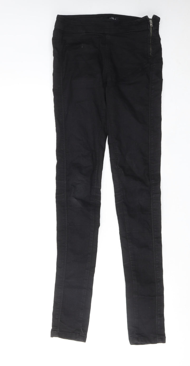 Miso Womens Black Cotton Skinny Jeans Size 8 Regular Zip