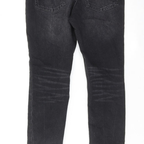 H&M Boys Black Cotton Skinny Jeans Size 11-12 Years Regular Zip
