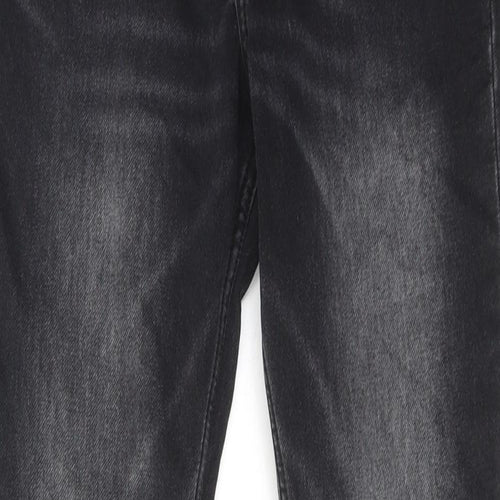 H&M Boys Black Cotton Skinny Jeans Size 11-12 Years Regular Zip