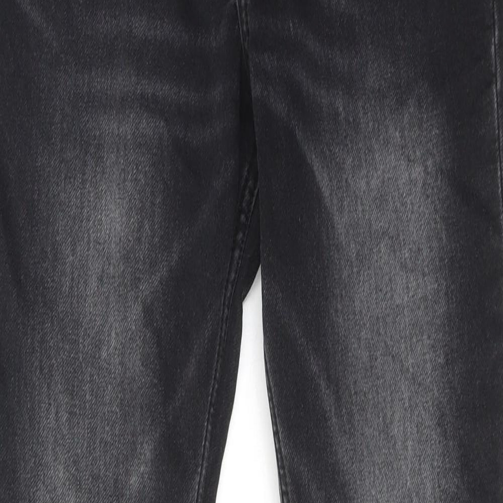 H&M Boys Black Cotton Skinny Jeans Size 11-12 Years Regular Zip