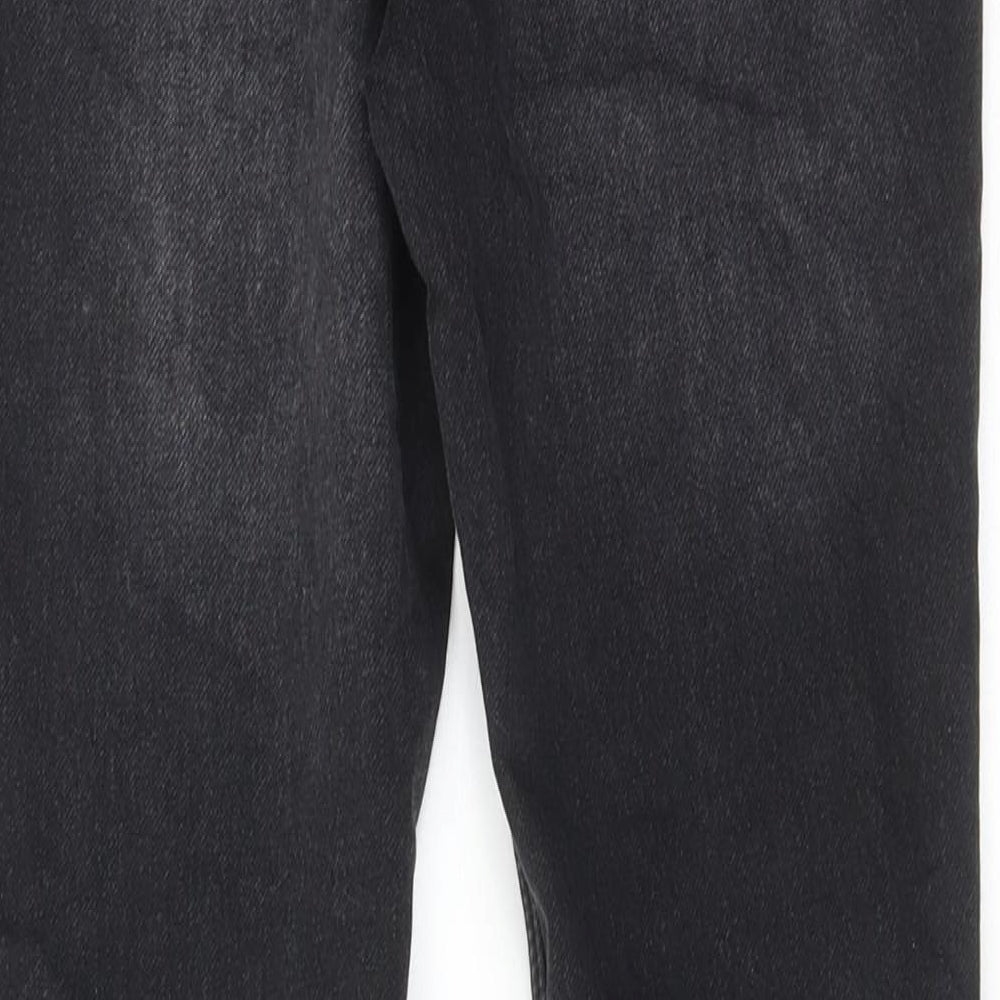 H&M Boys Black Cotton Skinny Jeans Size 11-12 Years Regular Zip