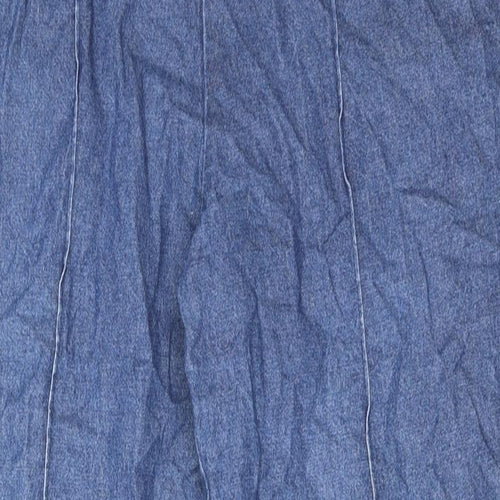 Marks and Spencer Womens Blue Cotton Straight Jeans Size 14 Regular Zip