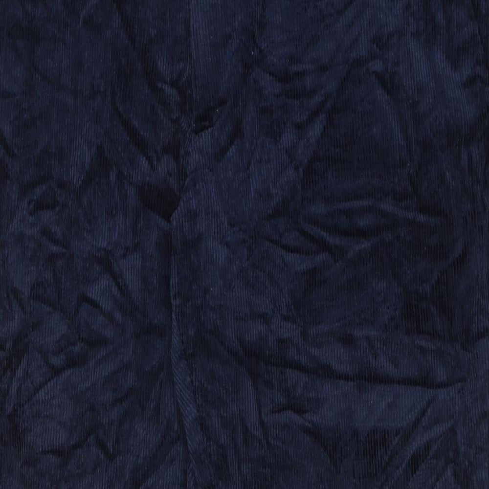 Marks and Spencer Mens Blue Cotton Trousers Size 42 in L29 in Regular Zip