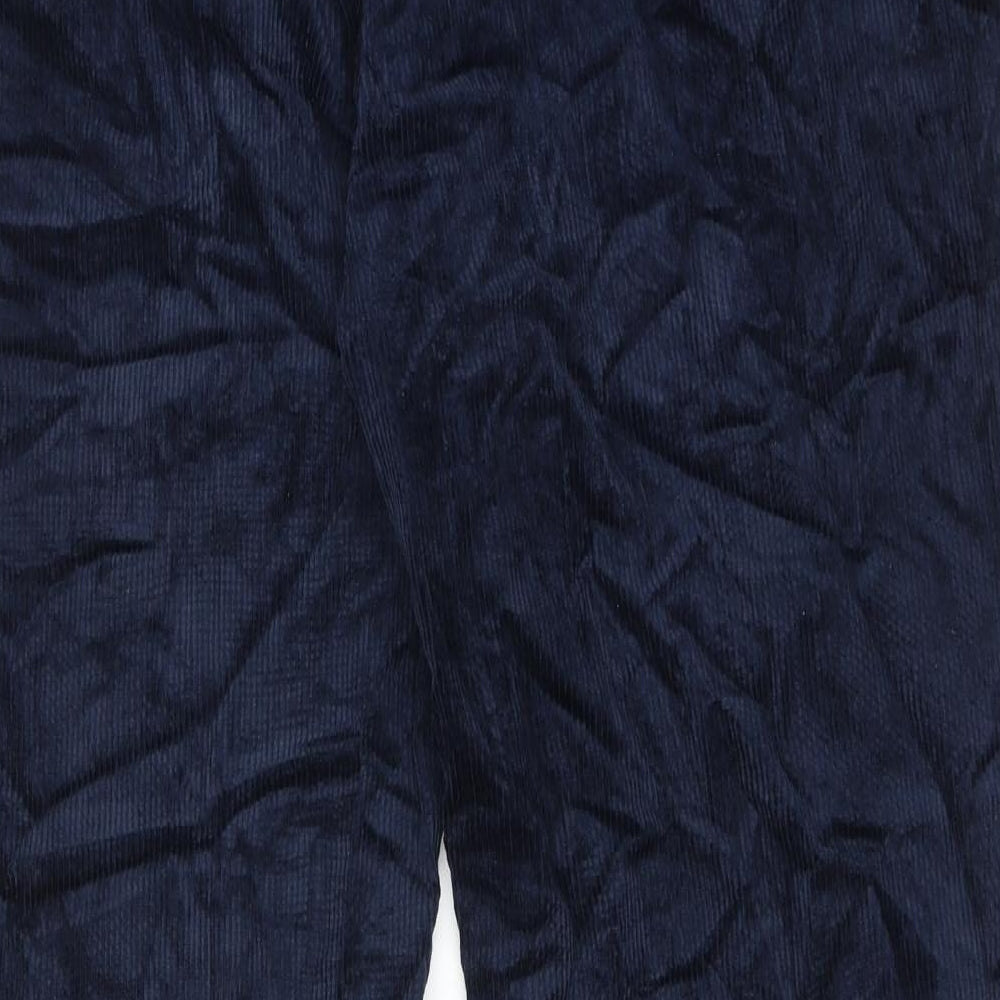 Marks and Spencer Mens Blue Cotton Trousers Size 42 in L29 in Regular Zip