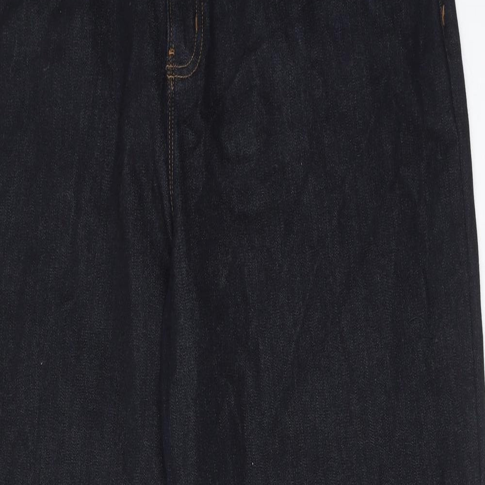 Autograph Womens Blue Cotton Wide-Leg Jeans Size 20 Regular Zip