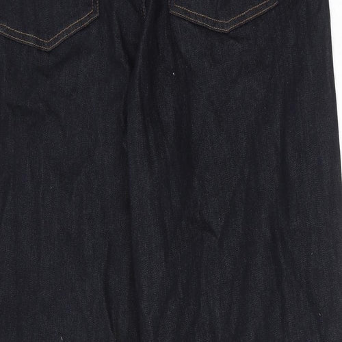 Autograph Womens Blue Cotton Wide-Leg Jeans Size 20 Regular Zip