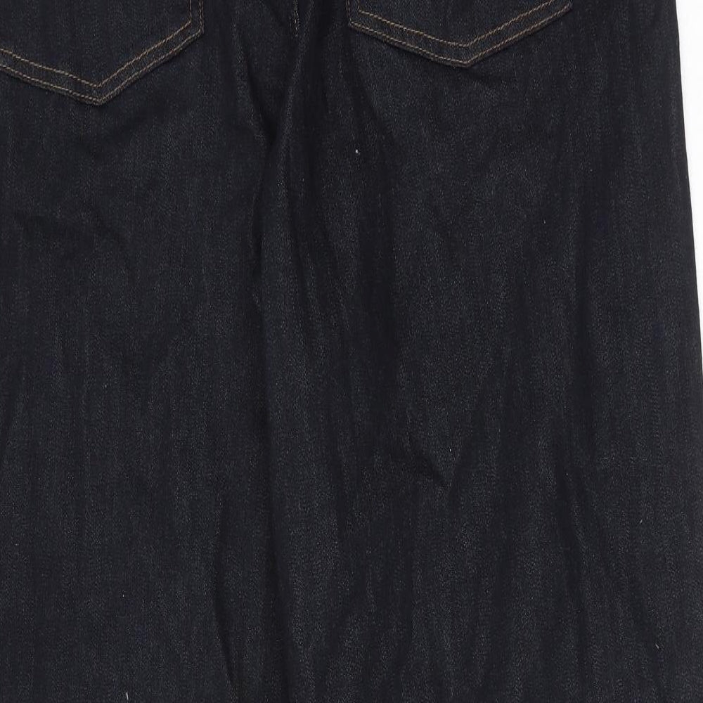 Autograph Womens Blue Cotton Wide-Leg Jeans Size 20 Regular Zip