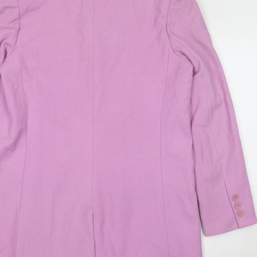 Theory Womens Purple Overcoat Coat Size L Button