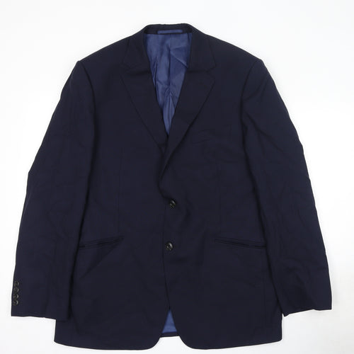 Marks and Spencer Mens Blue Wool Jacket Suit Jacket Size 42 Regular