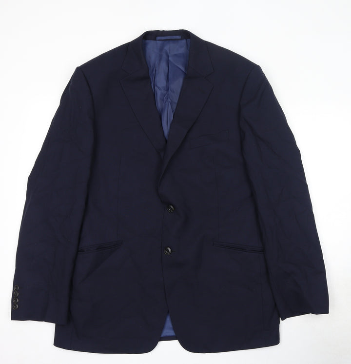 Marks and Spencer Mens Blue Wool Jacket Suit Jacket Size 42 Regular