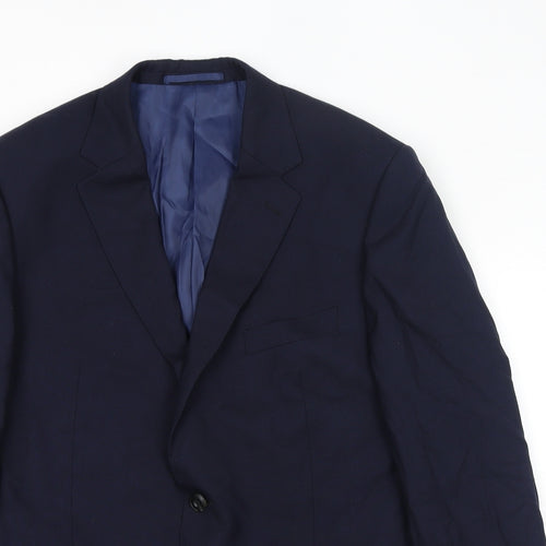 Marks and Spencer Mens Blue Wool Jacket Suit Jacket Size 42 Regular