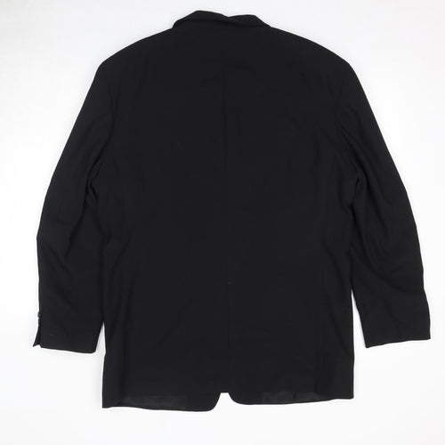 Ciro Citterio Mens Black Wool Jacket Blazer Size 42 Regular - Shoulder Pads