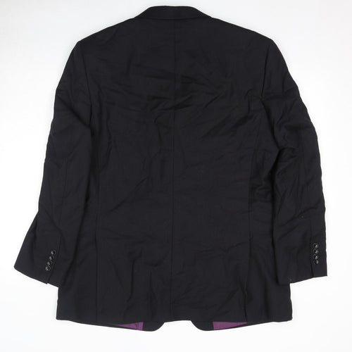 Racing Green Mens Black Wool Jacket Suit Jacket Size 42 Regular - Shoulder Pads