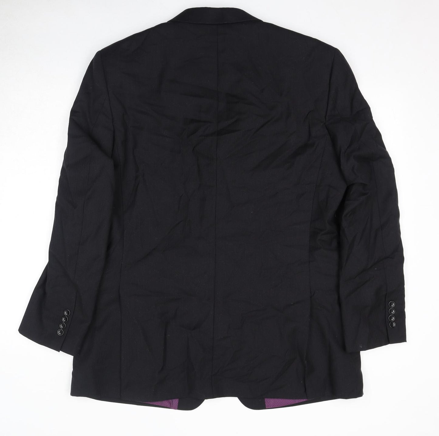 Racing Green Mens Black Wool Jacket Suit Jacket Size 42 Regular - Shoulder Pads