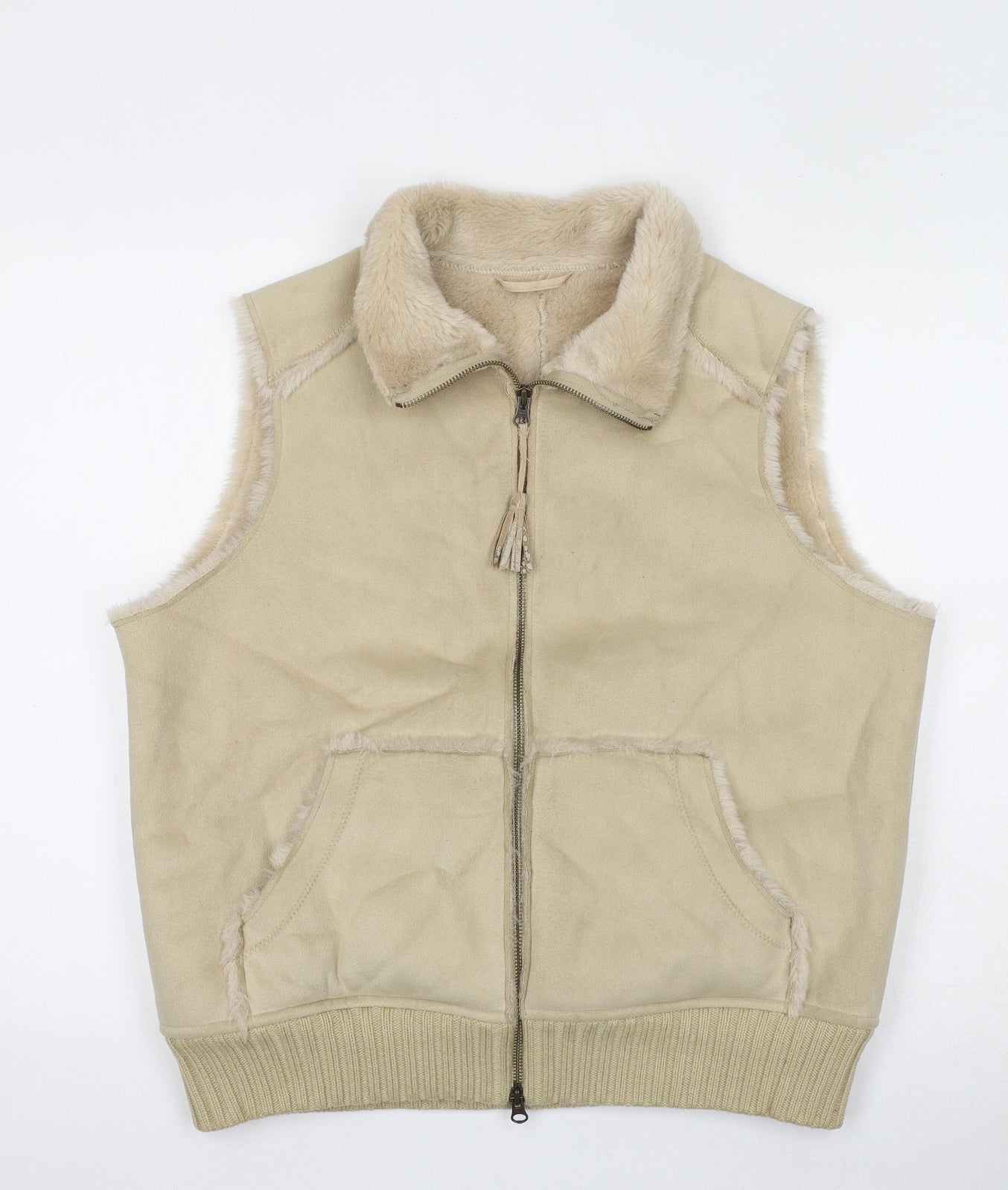 NEXT Womens Beige Gilet Jacket Size 18 Zip