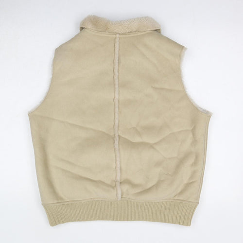NEXT Womens Beige Gilet Jacket Size 18 Zip