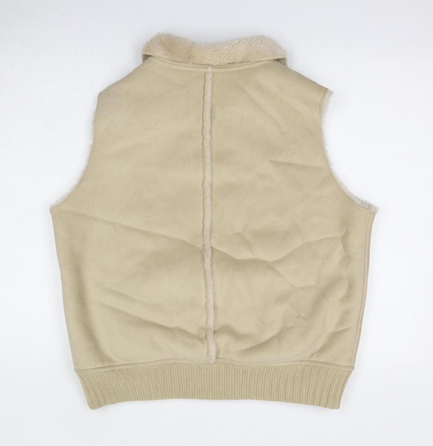 NEXT Womens Beige Gilet Jacket Size 18 Zip