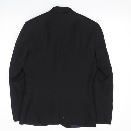 NEXT Mens Black Polyester Jacket Suit Jacket Size 36 Regular
