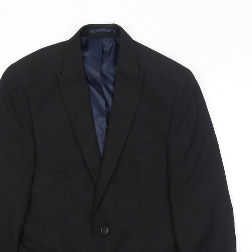 NEXT Mens Black Polyester Jacket Suit Jacket Size 36 Regular