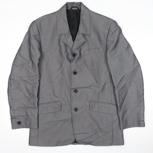 Stonebridge Mens Grey Polyester Jacket Blazer Size 38 Regular