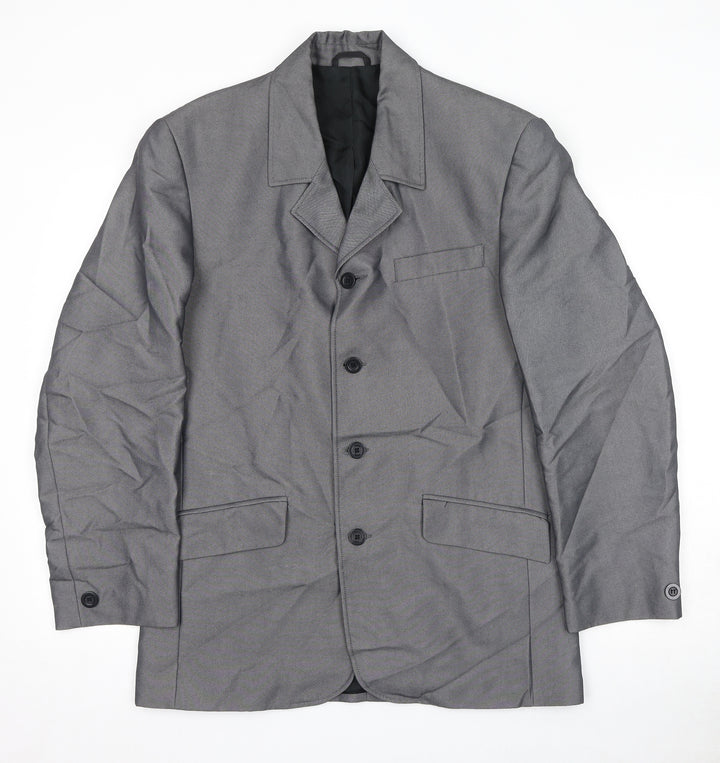 Stonebridge Mens Grey Polyester Jacket Blazer Size 38 Regular
