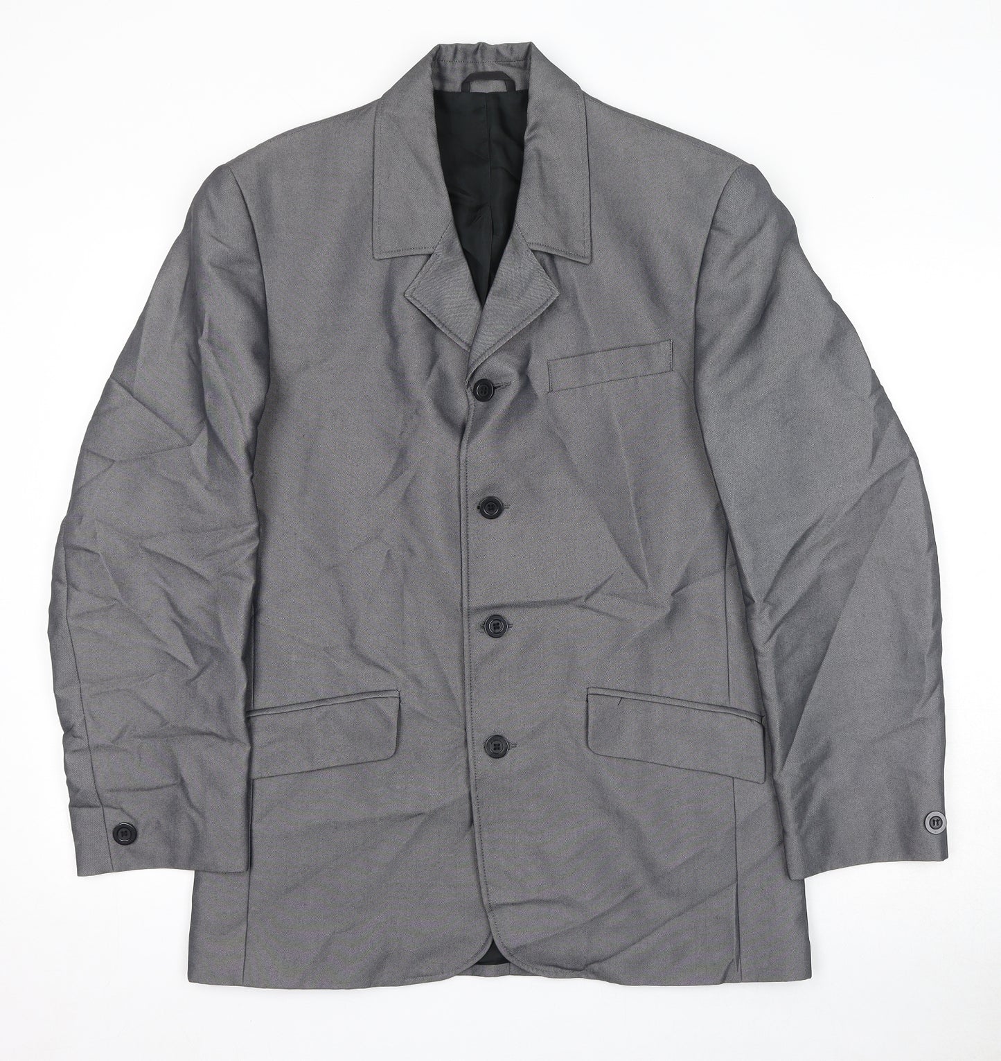 Stonebridge Mens Grey Polyester Jacket Blazer Size 38 Regular