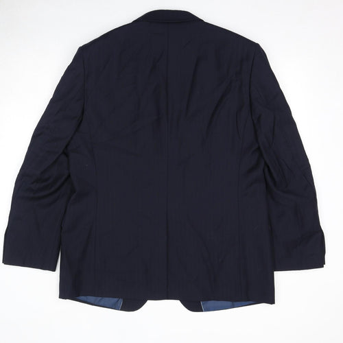 Marks and Spencer Mens Blue Wool Jacket Suit Jacket Size 44 Regular - Shoulder Pads