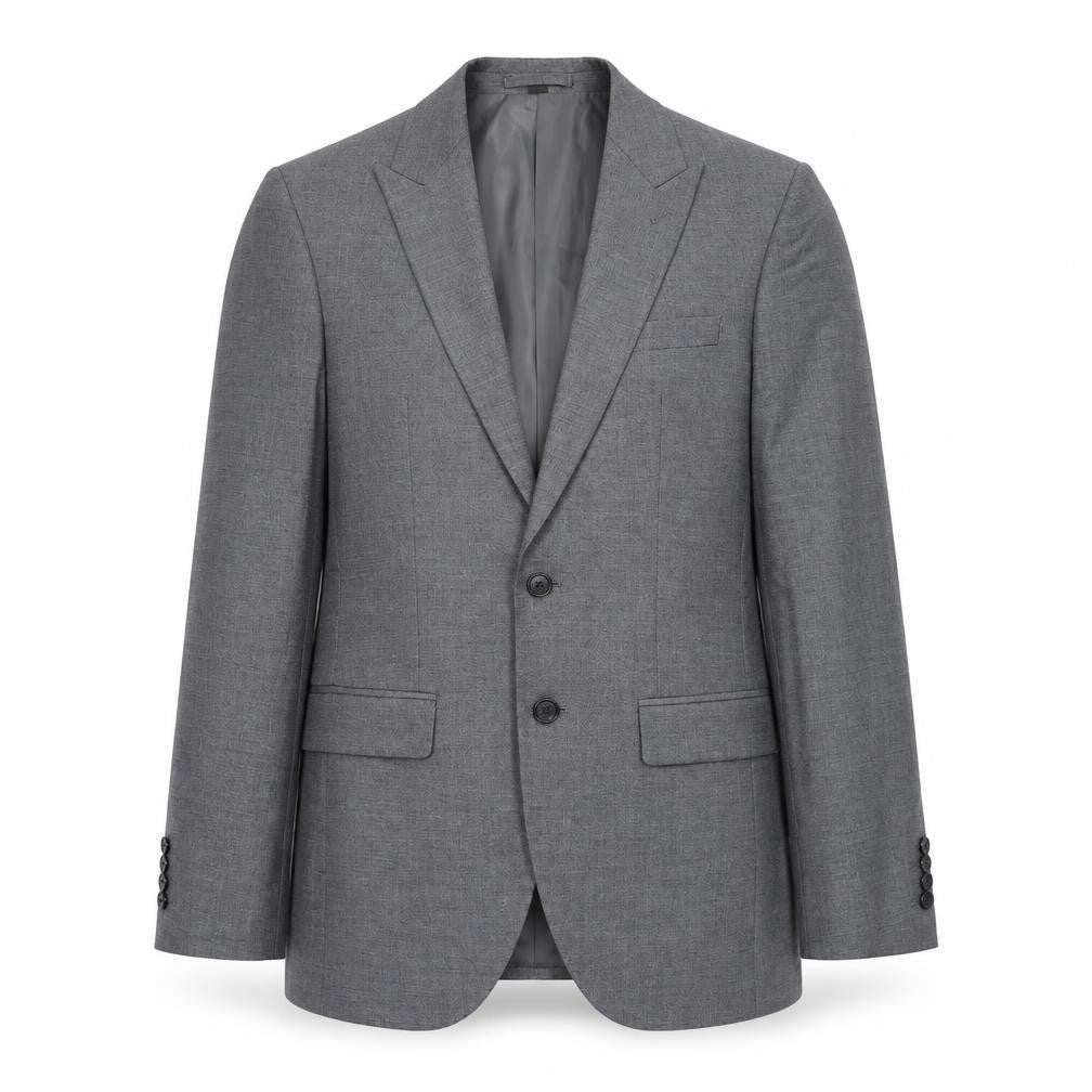 Front view of Marks & Spencer men’s grey polyester jacket suit jacket, size 36, regular - shoulder pads