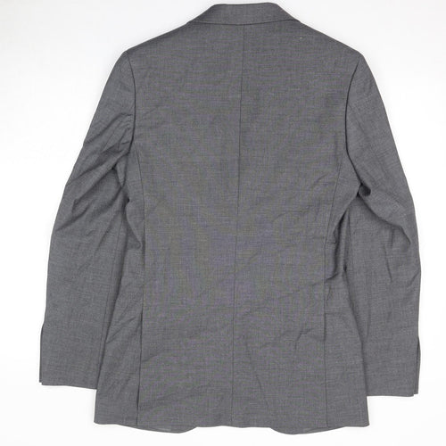Marks and Spencer Mens Grey Polyester Jacket Suit Jacket Size 36 Regular - Shoulder Pads