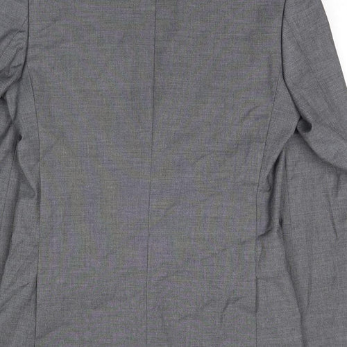 Marks and Spencer Mens Grey Polyester Jacket Suit Jacket Size 36 Regular - Shoulder Pads