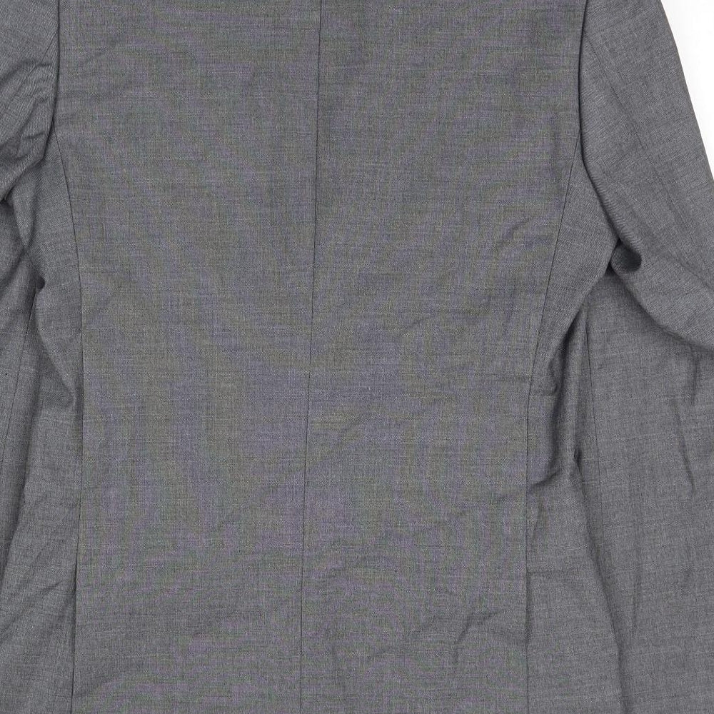 Marks and Spencer Mens Grey Polyester Jacket Suit Jacket Size 36 Regular - Shoulder Pads