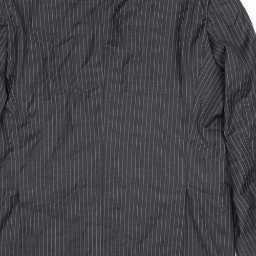 Savoy Taylors Guild Mens Grey Striped Wool Jacket Suit Jacket Size 50 Regular