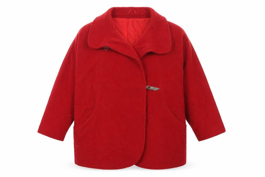 Front view of Miss Smith women’s red jacket, size UK 14, magnetic