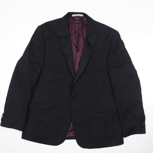 ALEXANDRE OF ENGLAND Mens Black Wool Jacket Suit Jacket Size 46 Regular