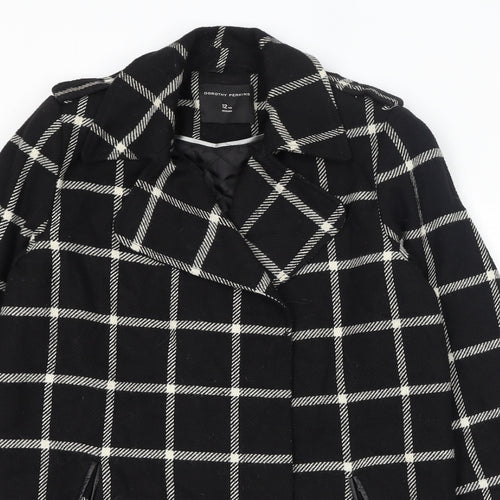 Dorothy Perkins Womens Black Striped Jacket Size 12 Button