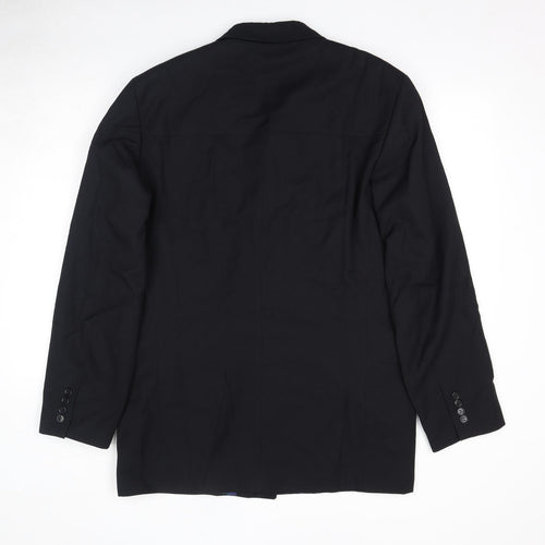 NEXT Mens Black Polyester Jacket Blazer Size 42 Regular - Shoulder Pads