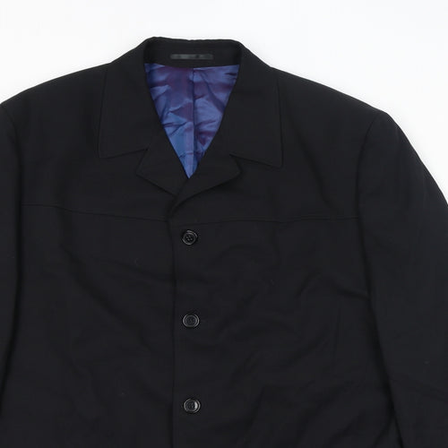 NEXT Mens Black Polyester Jacket Blazer Size 42 Regular - Shoulder Pads