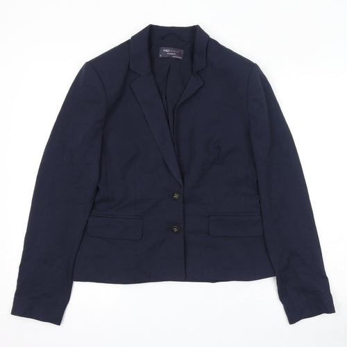 Marks and Spencer Womens Blue Polyester Jacket Suit Jacket Size 10