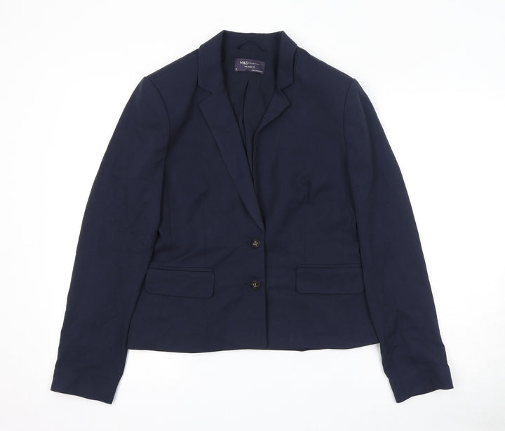 Marks and Spencer Womens Blue Polyester Jacket Suit Jacket Size 10